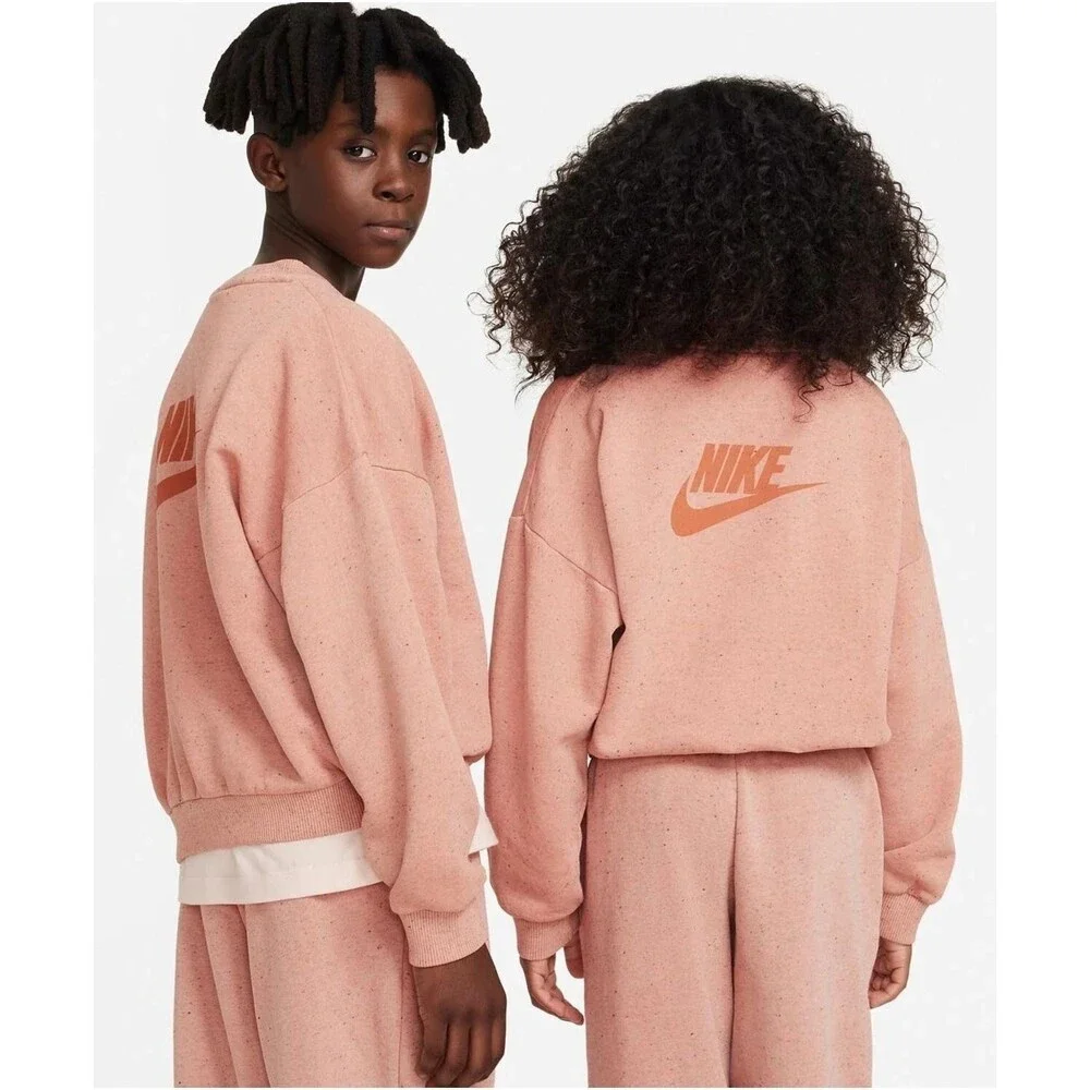 Nike DQ9002-872 Sweatshirt Kids Small Rust Oxide Long Sleeve Crew Neck GBO154